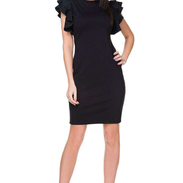 Elegant Ruffled Knit Evening Gown - Tessita Design 76282