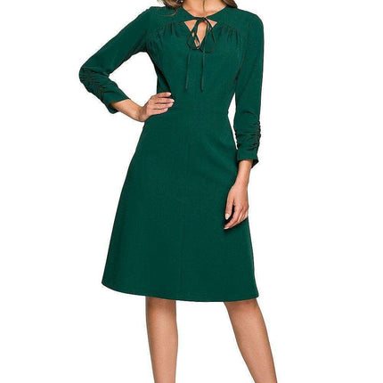 Elegant Ruffled Sleeve A-Line Dress - Très Elite