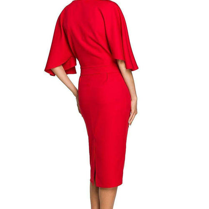 Elegant Ruffled Sleeve Cocktail Dress - Très Elite