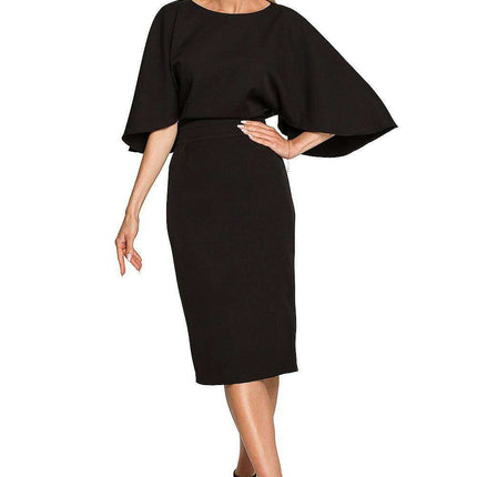 Elegant Ruffled Sleeve Cocktail Dress - Très Elite