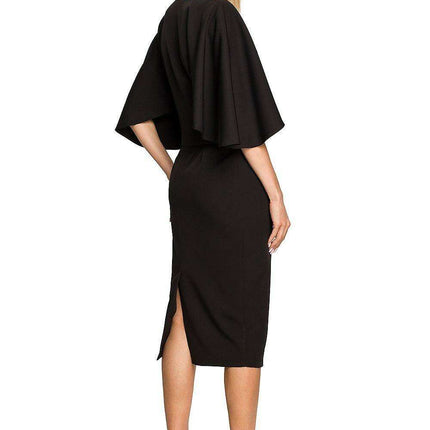 Elegant Ruffled Sleeve Cocktail Dress - Très Elite