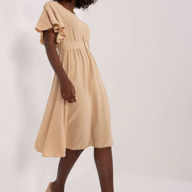 Elegant Ruffled Summer Dress For Casual And Evening Wear