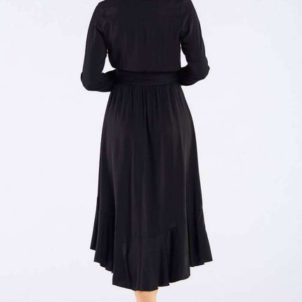 Elegant Ruffled Viscose Evening Gown with Stylish Details - Très Elite