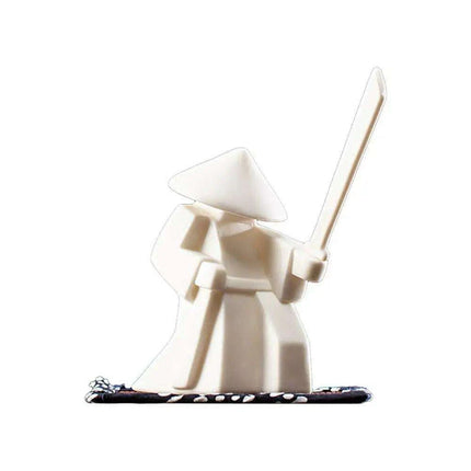 Elegant Samurai Porcelain Incense Holder - Unique Artistic Censer for Home Serenity..