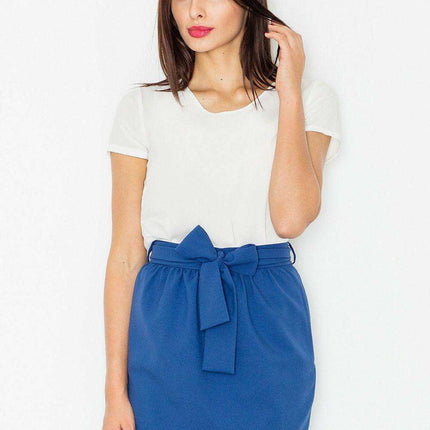 Elegant Sash-Tie Pencil Skirt - Stylish Polyester Blend with Waist Accents