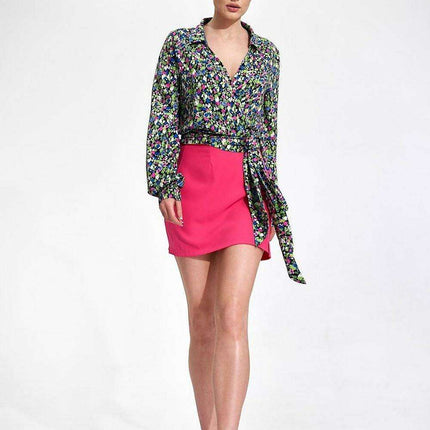 Elegant Sash-Tied Pleated Sleeve Blouse - Très Elite