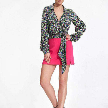 Elegant Sash-Tied Pleated Sleeve Blouse - Très Elite