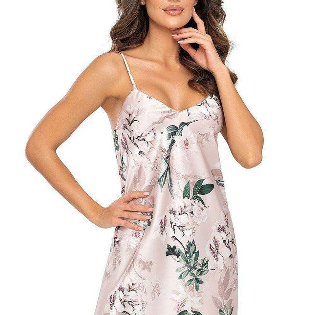 Elegant Satin Floral Chemise for Women