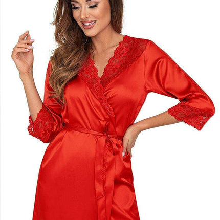 Elegant Satin Nightgown with Lace Trim - Très Elite