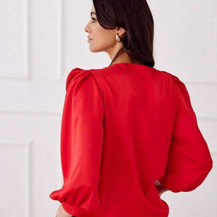 Elegant Satin Rose Blouse - Luxurious Fashion Statement - Très Elite