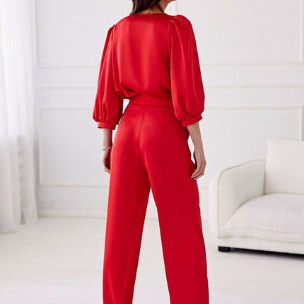 Elegant Satin Rose Blouse - Luxurious Fashion Statement - Très Elite