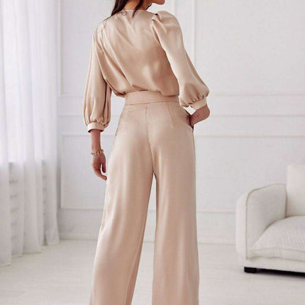 Elegant Satin Rose Blouse - Luxurious Fashion Statement - Très Elite