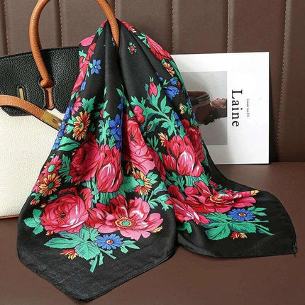Elegant Satin Square Shawl Hijab: Luxurious 70x70cm Bandana for Women - Très Elite