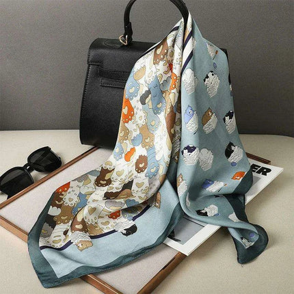 Elegant Satin Square Shawl Hijab: Luxurious 70x70cm Bandana for Women - Très Elite