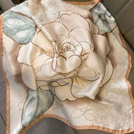 Elegant Satin Square Shawl Hijab: Luxurious 70x70cm Bandana for Women - Très Elite