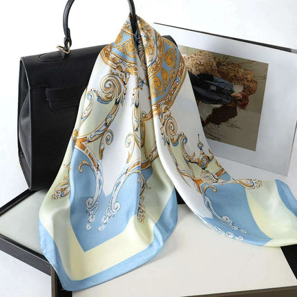 Elegant Satin Square Shawl Hijab: Luxurious 70x70cm Bandana for Women - Très Elite