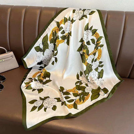 Elegant Satin Square Shawl Hijab: Luxurious 70x70cm Bandana for Women - Très Elite
