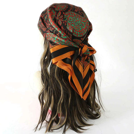 Elegant Satin Square Shawl Hijab: Luxurious 70x70cm Bandana for Women - Très Elite