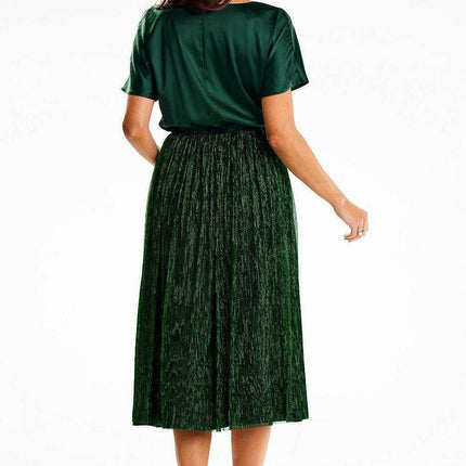 Elegant Satin and Mesh Kimono Sleeve Midi Dress - Très Elite