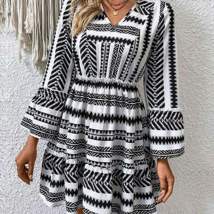 Elegant Self-Designed Long-Sleeve Dress for Trendsetting Women