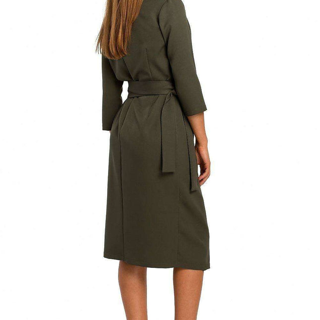 Elegant Shawl Collar Daydress