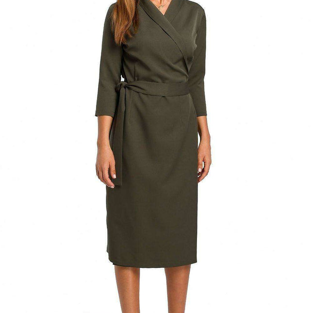 Elegant Shawl Collar Daydress