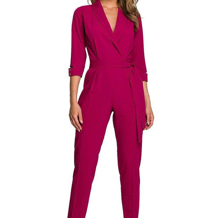 Elegant Shawl Collar Jumpsuit for Effortless Elegance - Très Elite