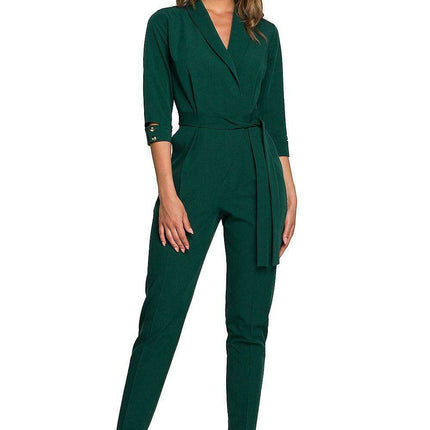 Elegant Shawl Collar Jumpsuit for Effortless Elegance - Très Elite