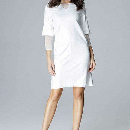 Elegant Sheer Mesh Insert Cocktail Dress - Très Elite