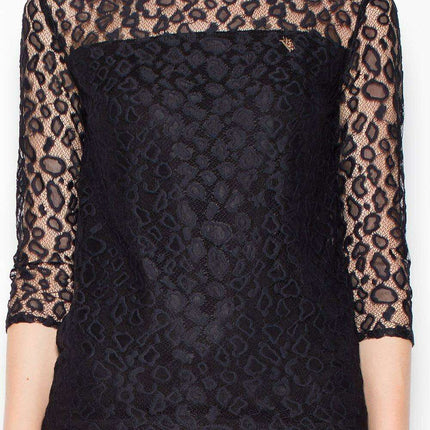 Elegant Sheer Polka Dot Top with Stylish 3/4 Sleeves - Très Elite