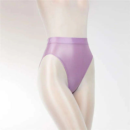 Elegant Sheer Satin High-Waist Lingerie Gymnastic Briefs for Women - Très Elite