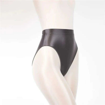 Elegant Sheer Satin High-Waist Lingerie Gymnastic Briefs for Women - Très Elite