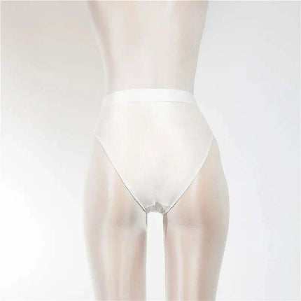 Elegant Sheer Satin High-Waist Lingerie Gymnastic Briefs for Women - Très Elite