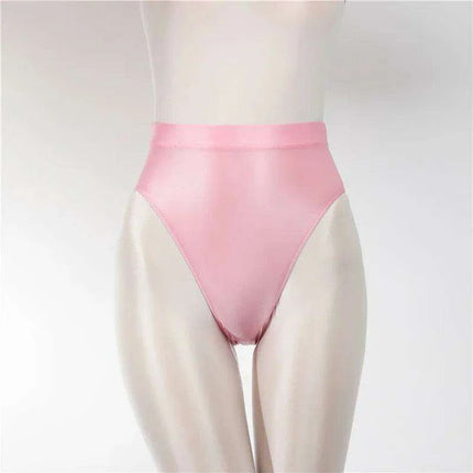 Elegant Sheer Satin High-Waist Lingerie Gymnastic Briefs for Women - Très Elite