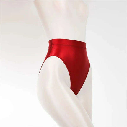 Elegant Sheer Satin High-Waist Lingerie Gymnastic Briefs for Women - Très Elite