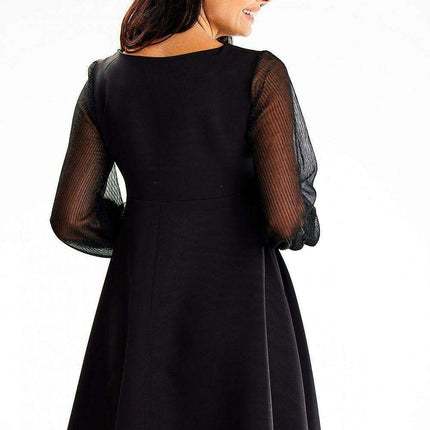 Elegant Sheer Sleeve Maxi Dress - Très Elite