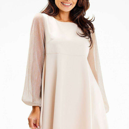 Elegant Sheer Sleeve Maxi Dress