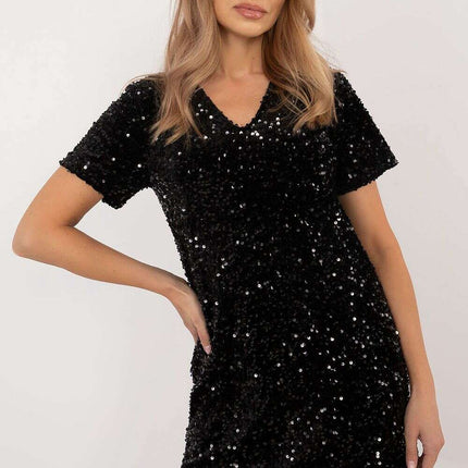 Elegant Short Sequin Dress 203737 Knee Length Evening - Très Elite