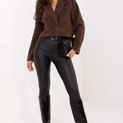 Elegant Short Women’s Coat – Classic Collar & Double-Breasted Style - Très Elite