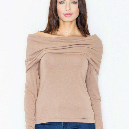 Elegant Silky Long Sleeve Turtleneck Blouse