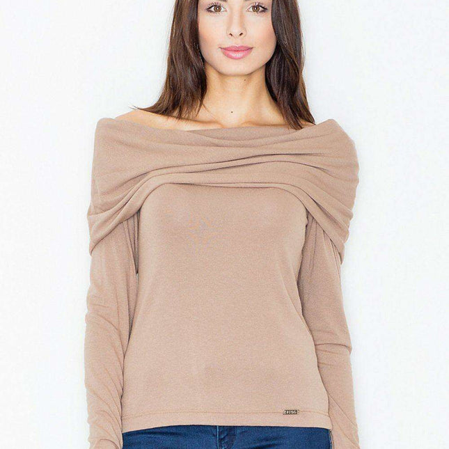 Elegant Silky Long Sleeve Turtleneck Blouse