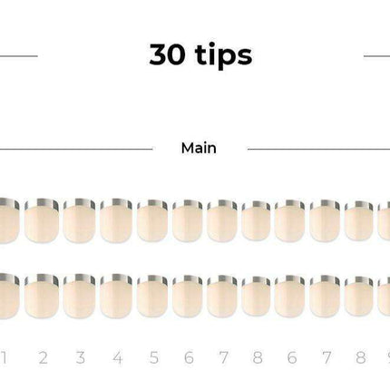 Elegant Silver French Gel Nail Collection - Achieve Professional-Looking Nails at Home - Très Elite
