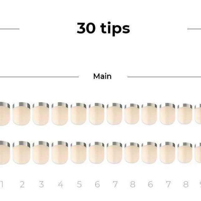 Elegant Silver French Gel Nail Collection - Achieve Professional-Looking Nails at Home