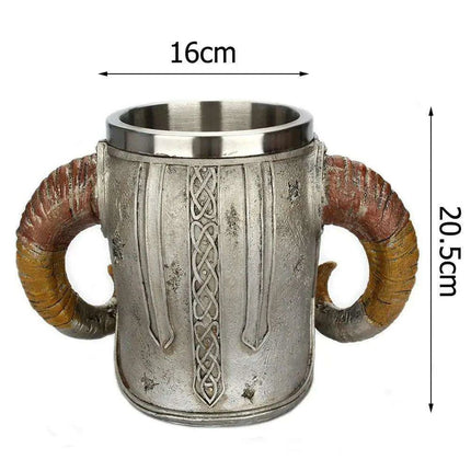 Elegant Skull Resin Beer Mug - Stylish Stainless Steel Chalice for Hot Drinks - Très Elite