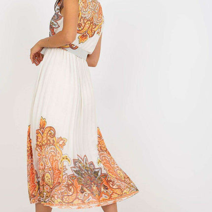 Elegant Sleeveless Flared Midi Dress With Waist Belt - Très Elite