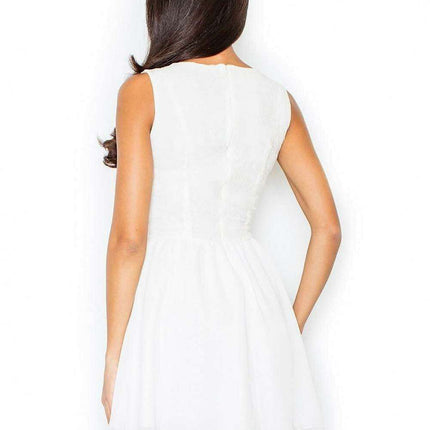 Elegant Sleeveless Lace Detail Dress - Très Elite