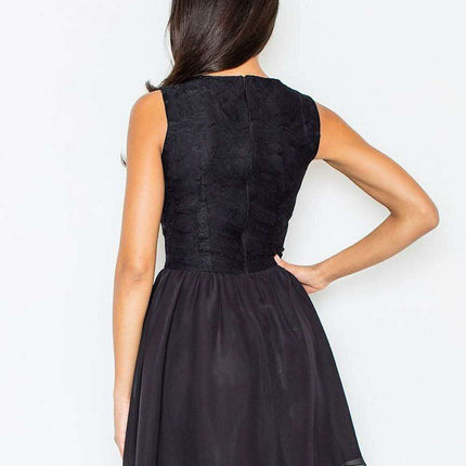 Elegant Sleeveless Lace Detail Dress - Très Elite