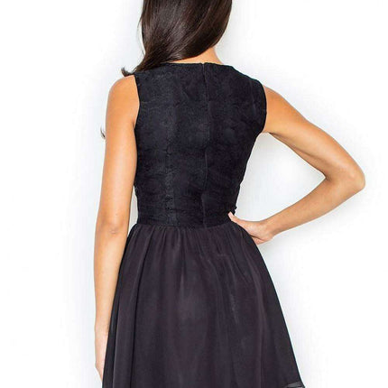 Elegant Sleeveless Lace Detail Dress - Très Elite
