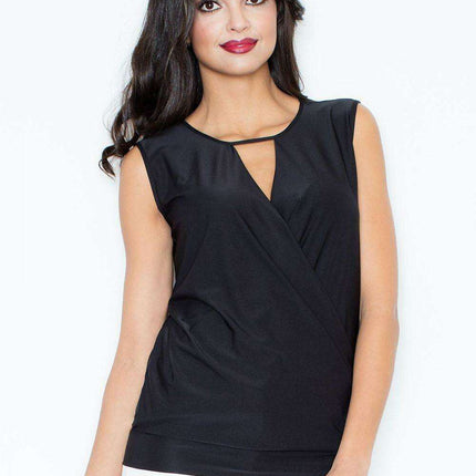 Elegant Sleeveless Top with Contemporary Neckline - The Perfect Blend of Style and Comfort