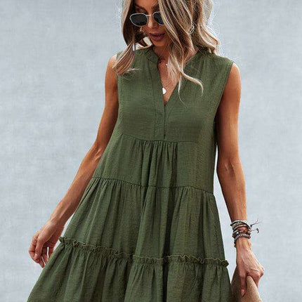 Elegant Sleeveless V-Neck Dress for Effortless Style - Très Elite